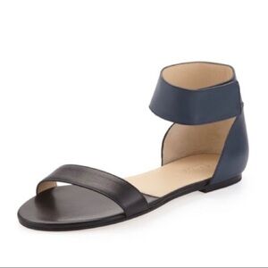 Chloe Two Tone Flat Leather Sandals